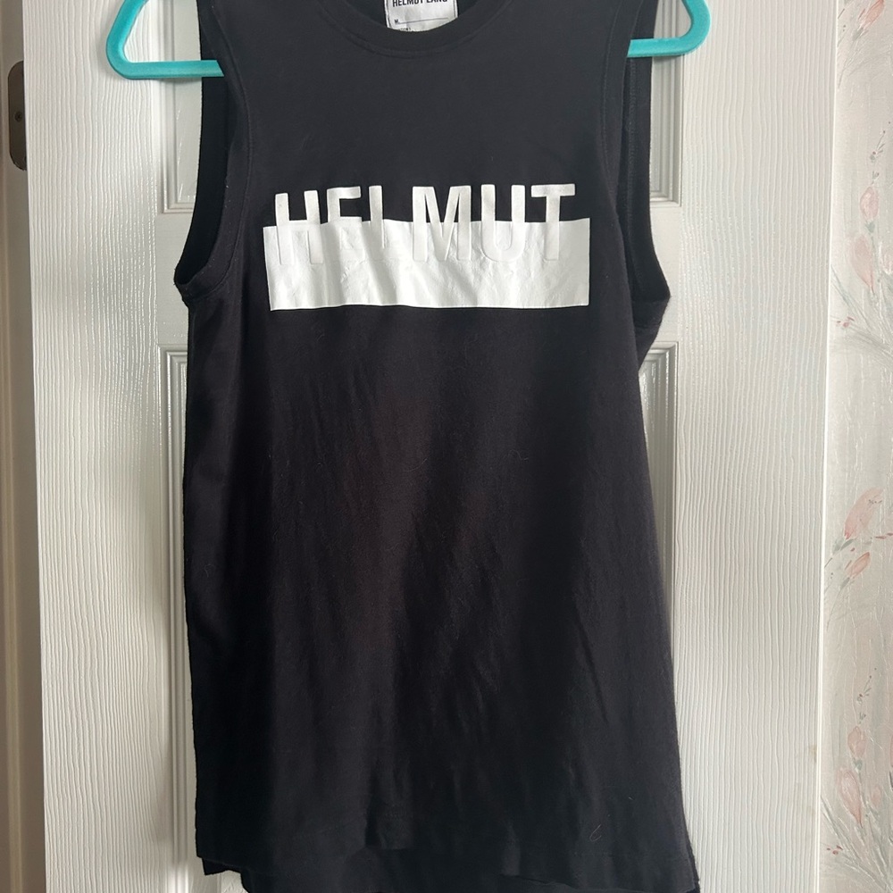 Helmut Lang Black and White Graphic Tank
